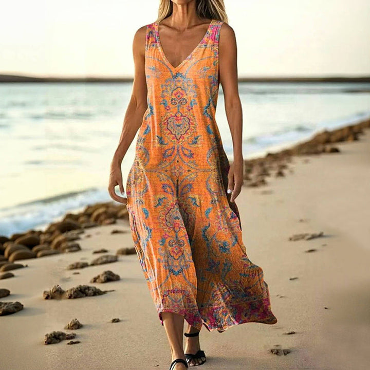 Vintage Dress With Ethnic Print