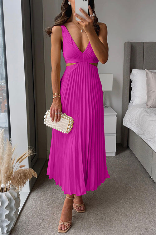 Ada - Backless Pleated Long Dress