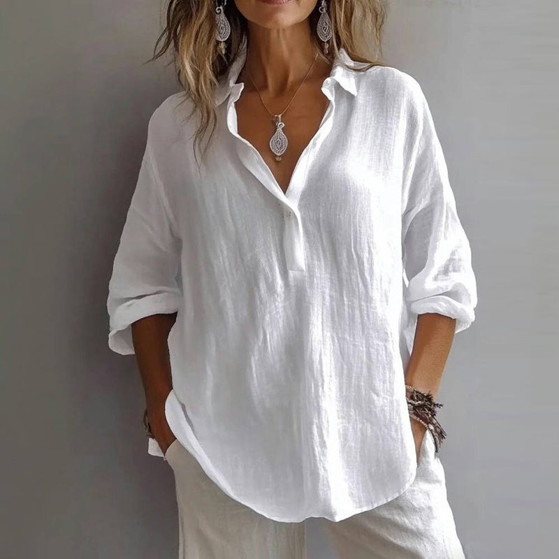 Relaxed Solid Color Blouse