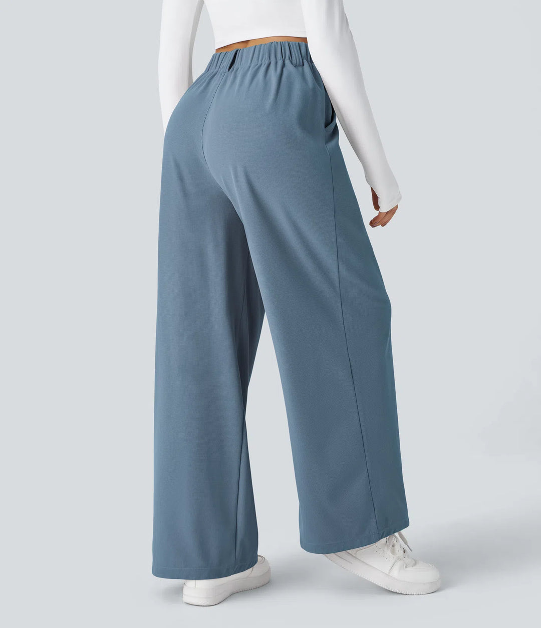 Elise – Tailored Waffle Pants with Side Pockets