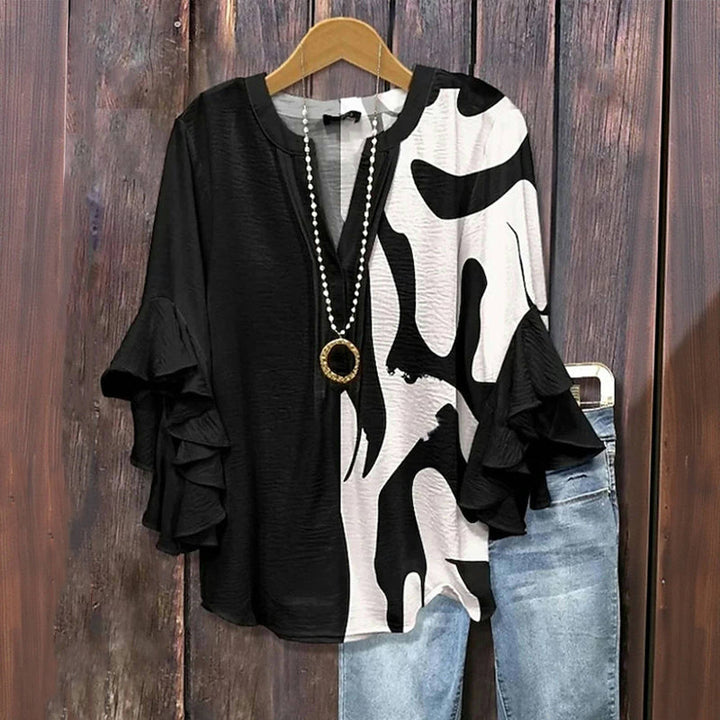 Casual Color Block Blouse