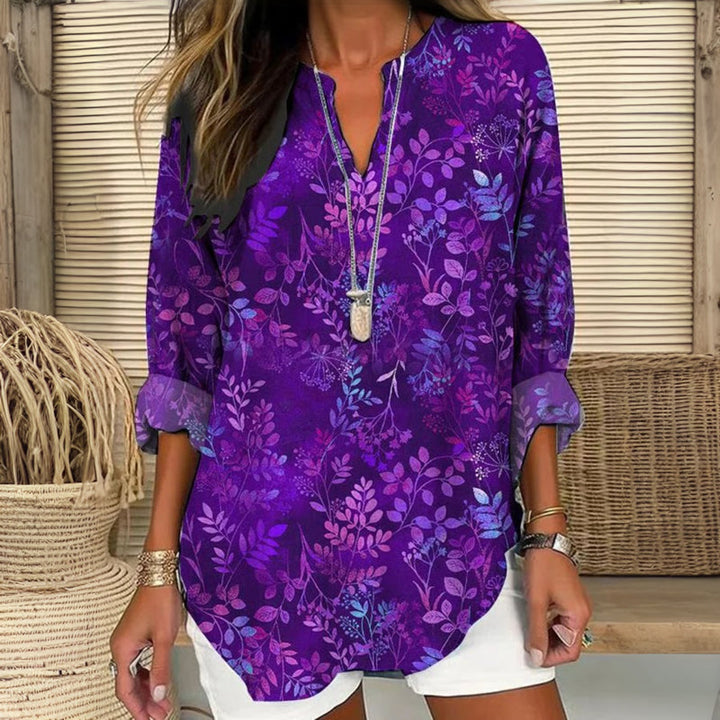 Vintage Blouse With Leaf Print
