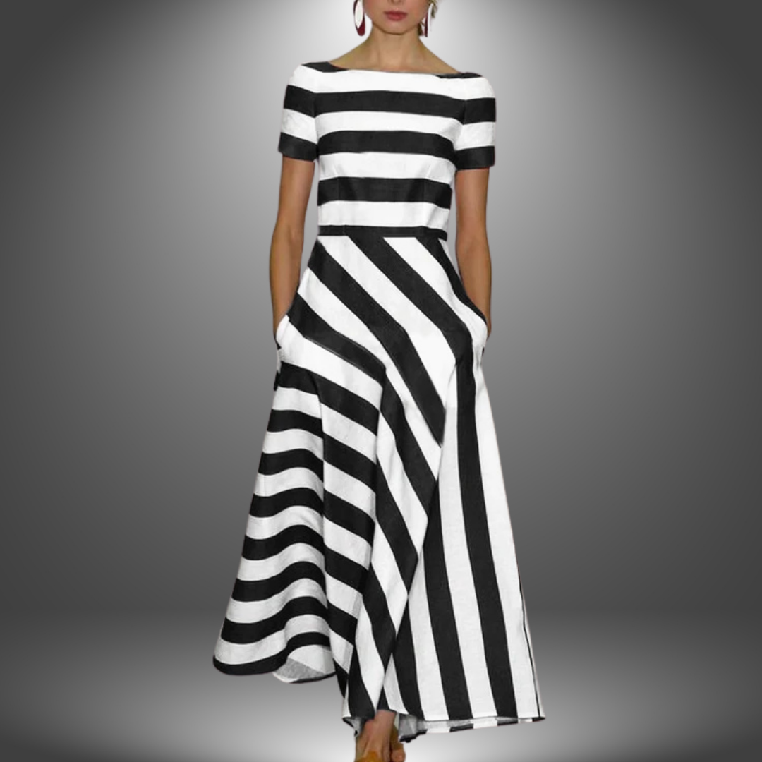 Natalia | Handcrafted Long Striped Dress
