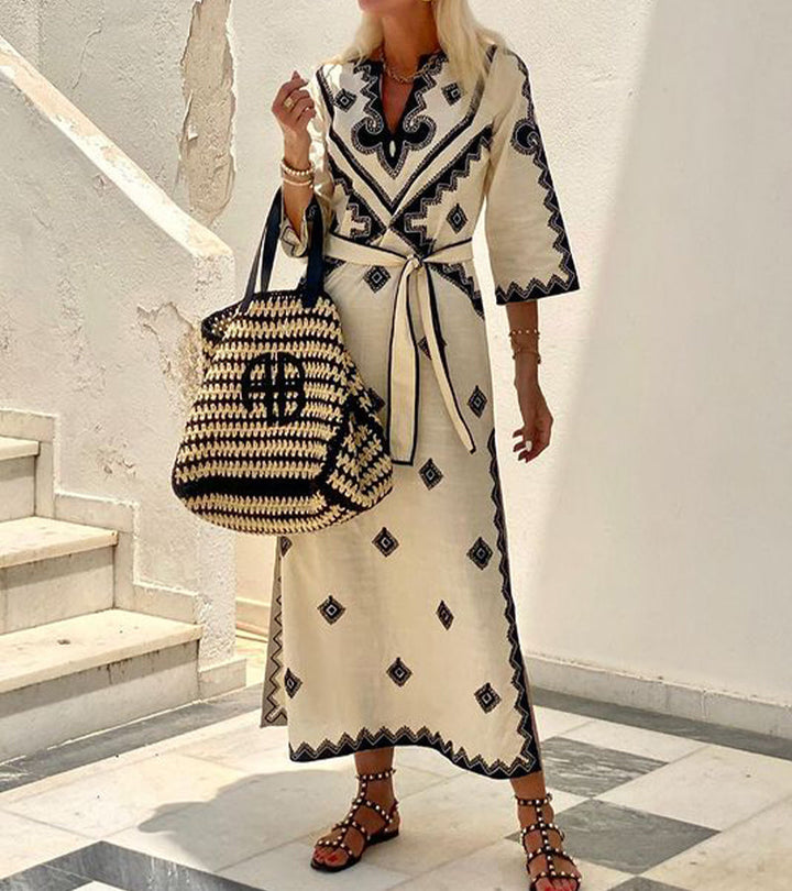 Matilda® | Classic V-Neck Half Sleeve Dress