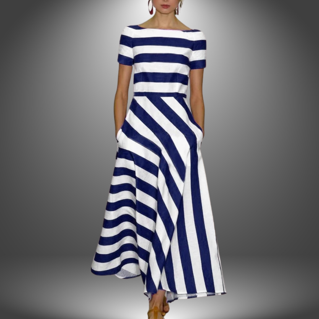 Natalia | Handcrafted Long Striped Dress