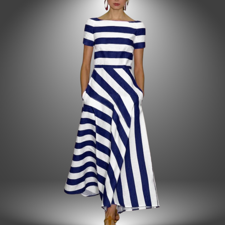Natalia | Handcrafted Long Striped Dress