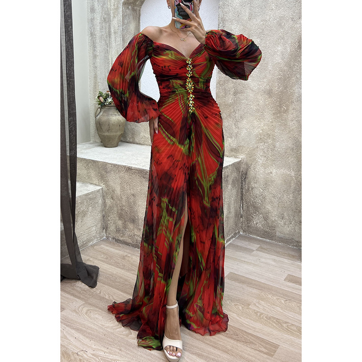 Gisselle - Pleated Loose V-Neck Dress