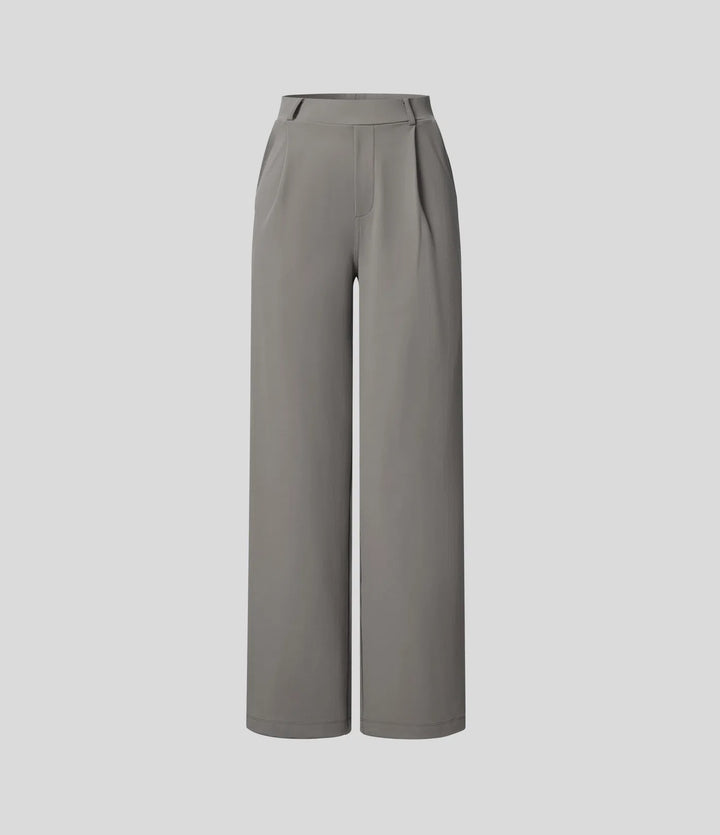 High Waisted Side Pocket Straight Leg Work Pants