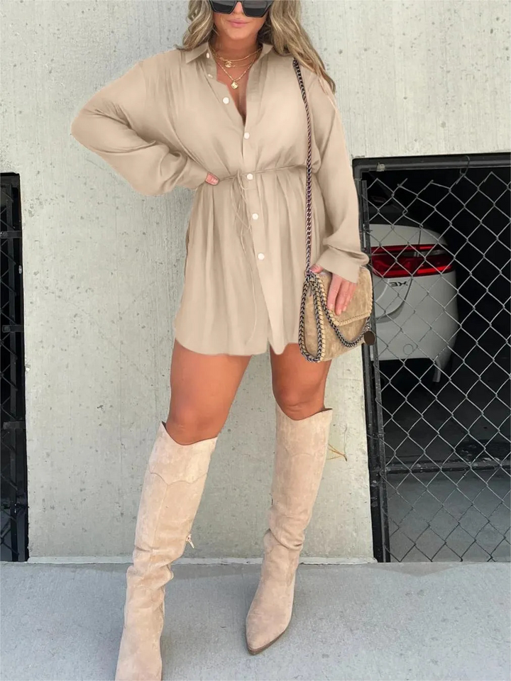 Olivia® | Chic Satin Romper Dress
