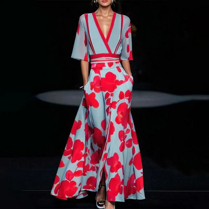 Elisan - Chic Floral Print Dress