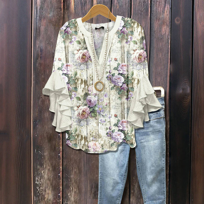 Relaxed Blouse With Floral Pattern