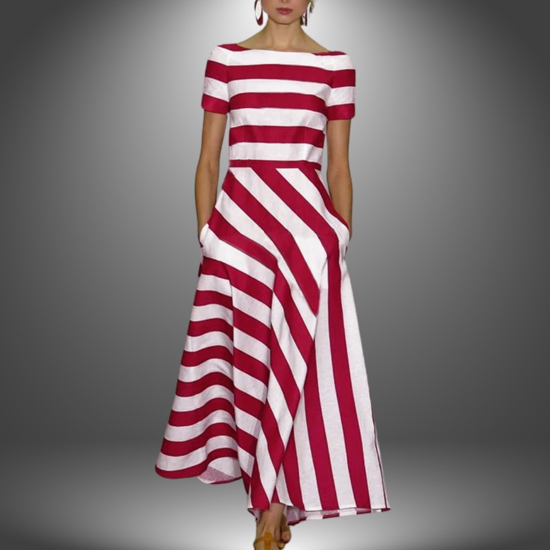 Natalia | Handcrafted Long Striped Dress
