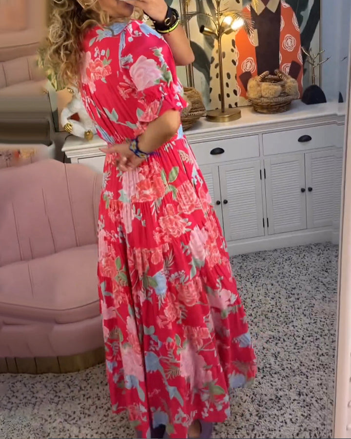 Catrisa - V-Neck Floral Pocket Dress