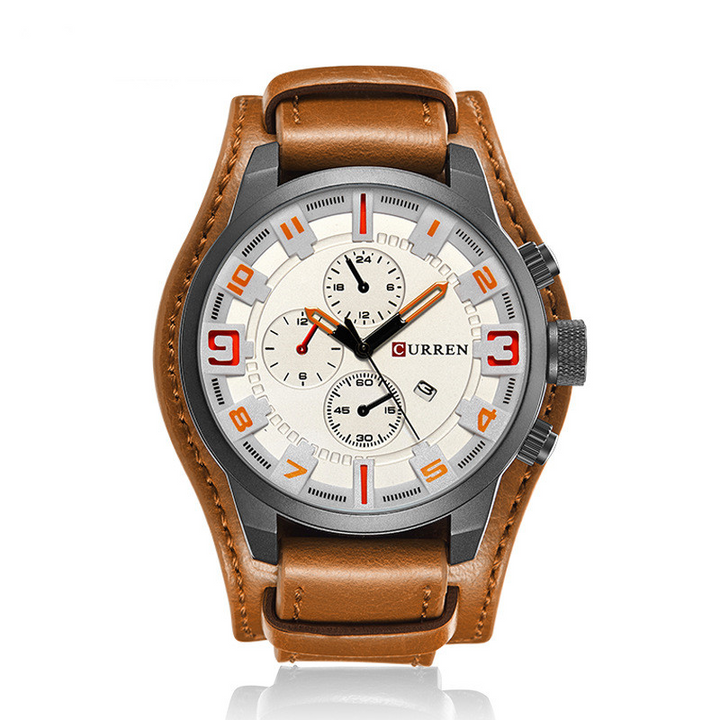 Max - Leather Strap Chronograph Watch