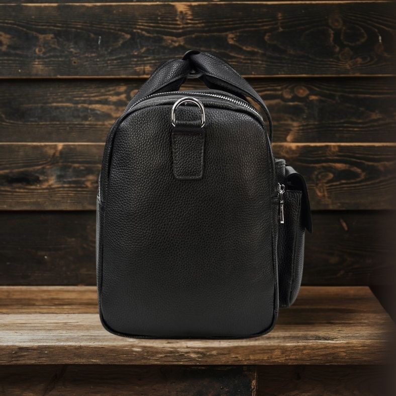 Carl - Black Leather Travel Tote