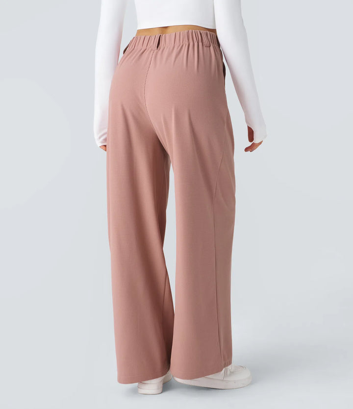 Elise – Tailored Waffle Pants with Side Pockets