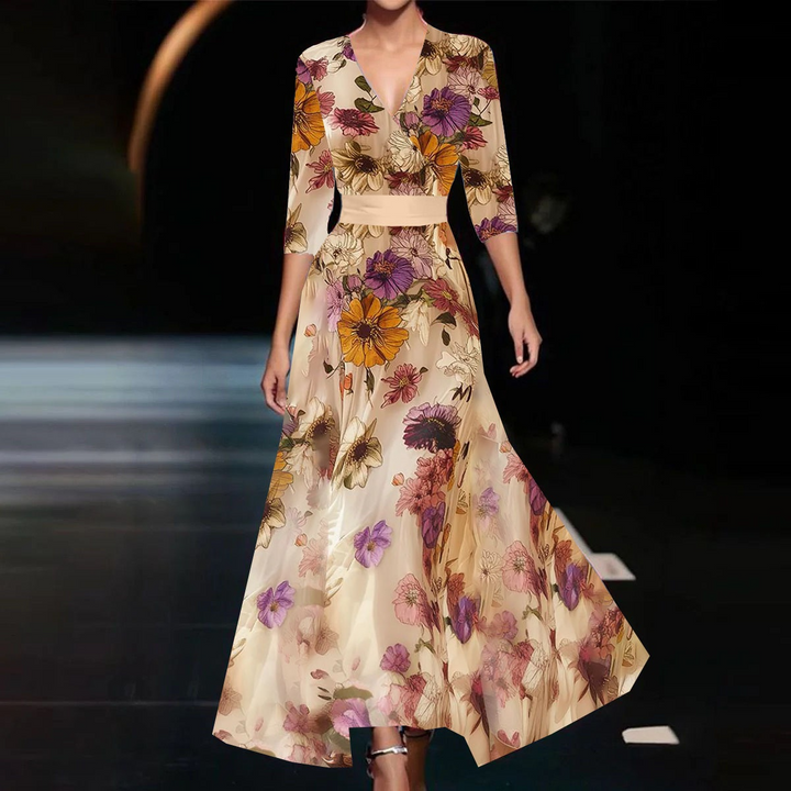 Elisan - Chic Floral Print Dress