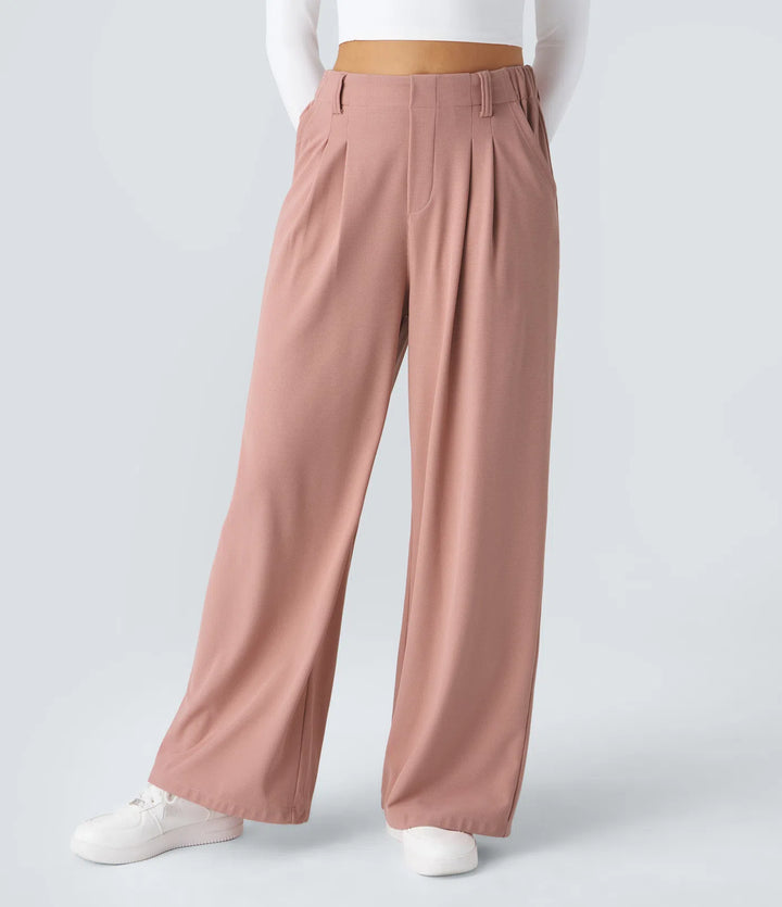 Elise – Tailored Waffle Pants with Side Pockets