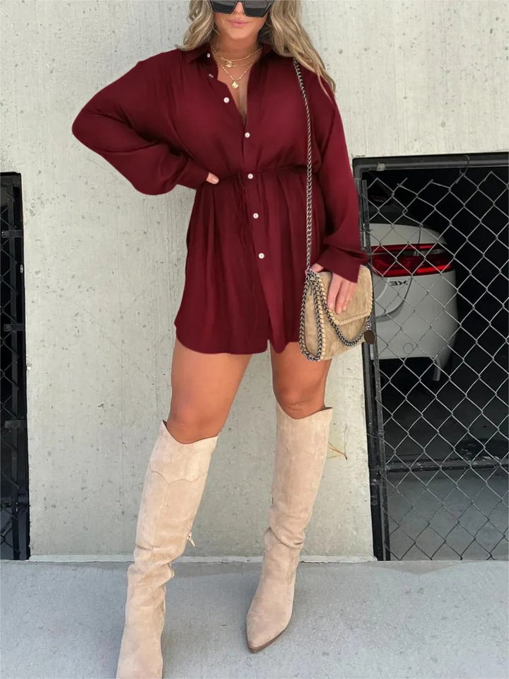 Olivia® | Chic Satin Romper Dress