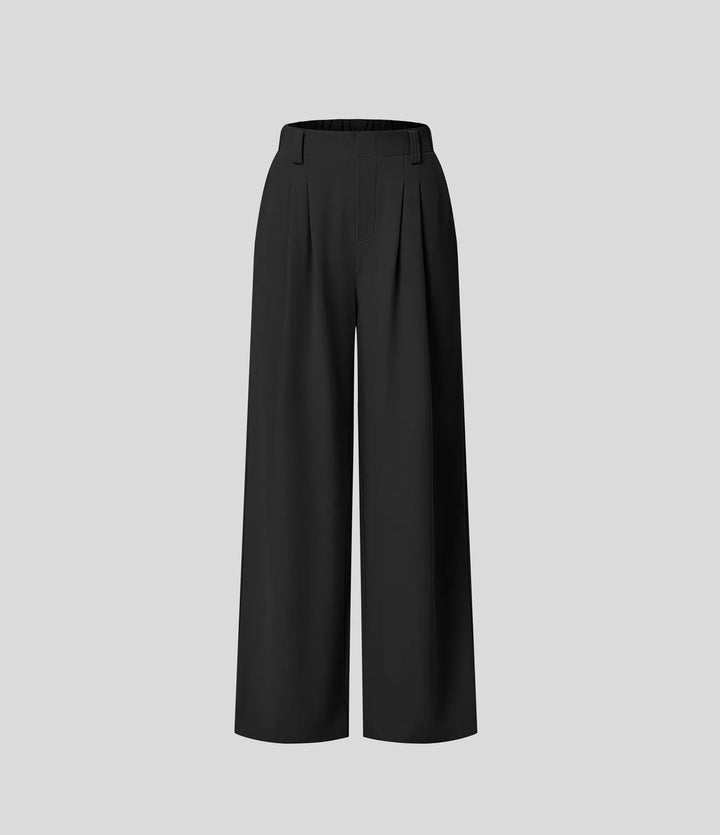 Elise – Tailored Waffle Pants with Side Pockets
