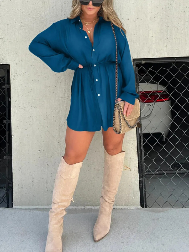 Olivia® | Chic Satin Romper Dress
