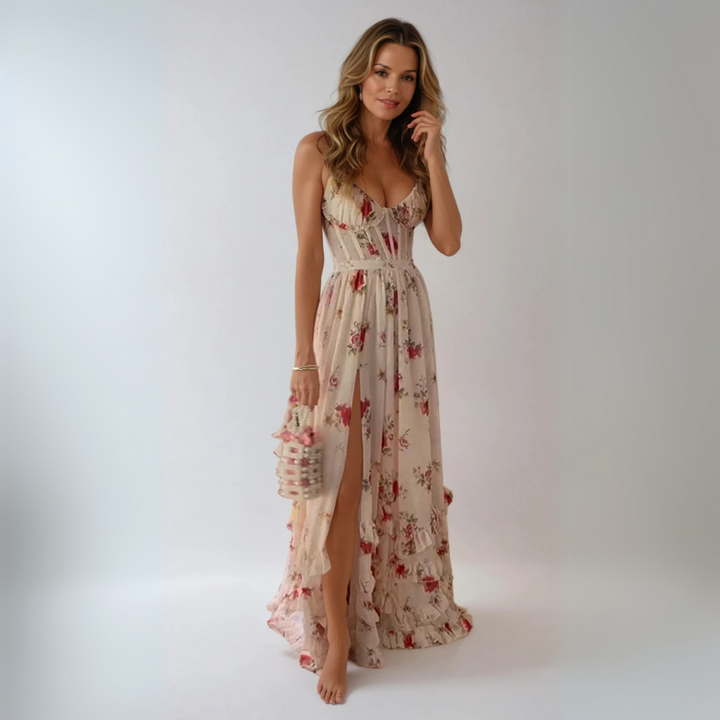 Yuna - Long Floral Print Dress