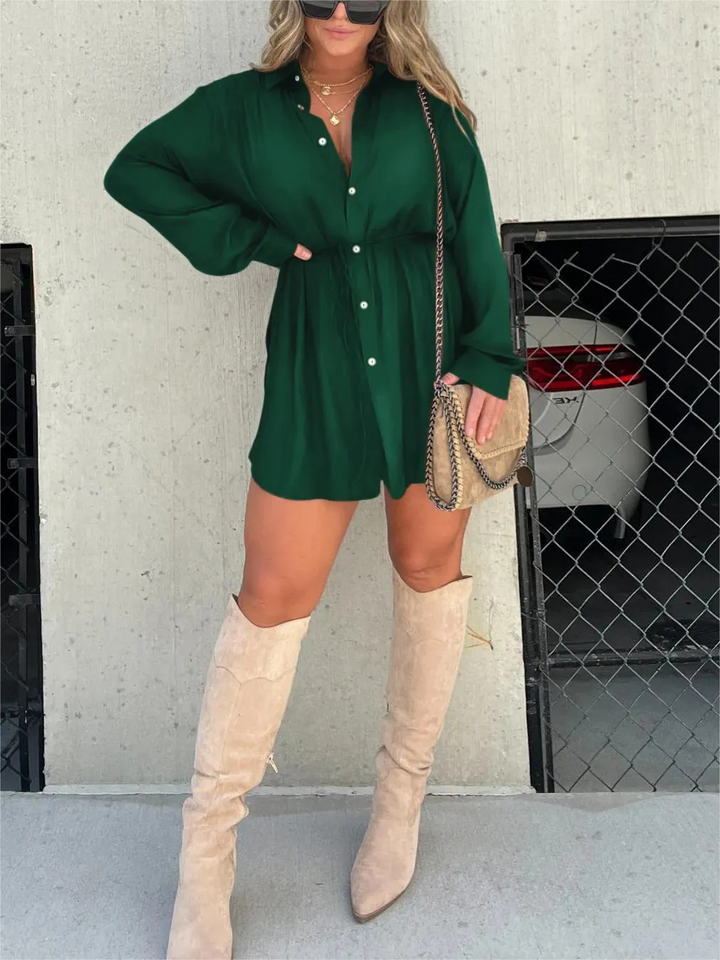 Olivia® | Chic Satin Romper Dress