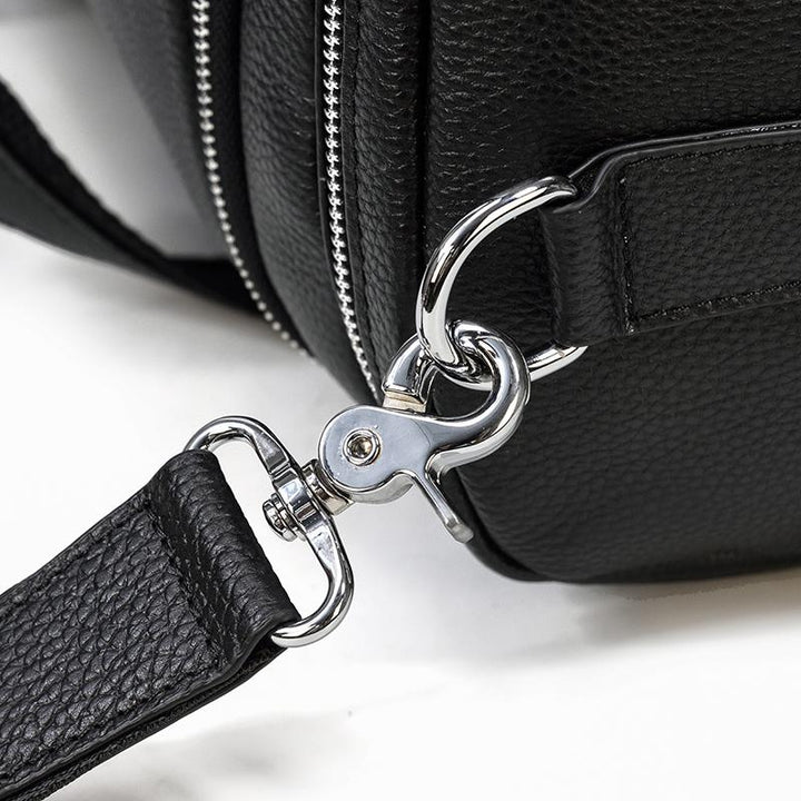 Carl - Black Leather Travel Tote
