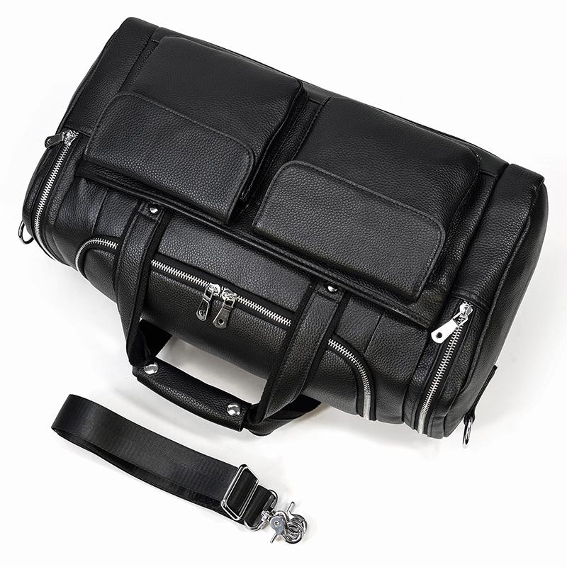 Carl - Black Leather Travel Tote