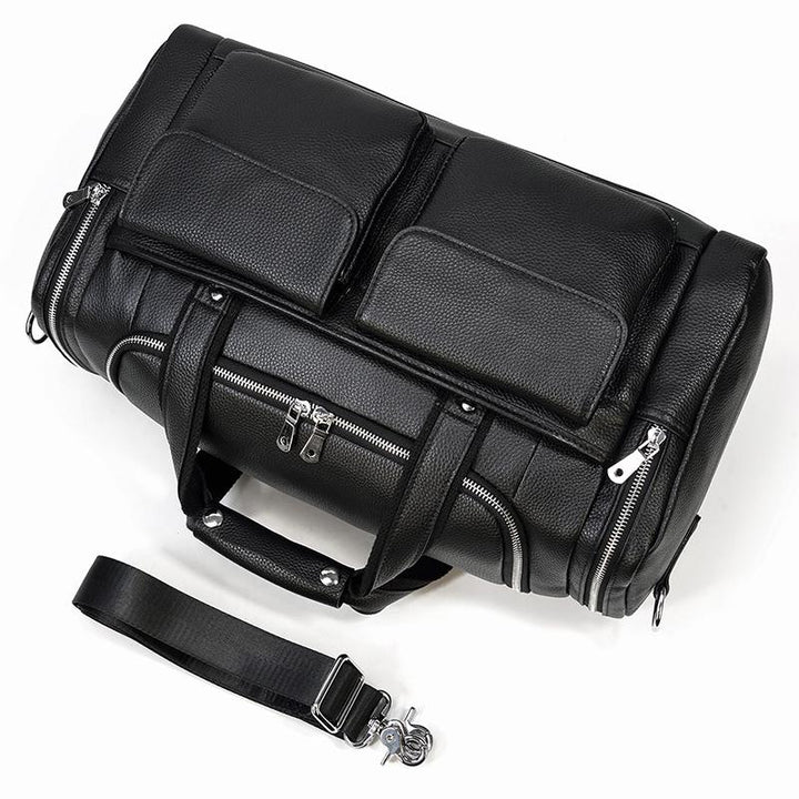 Carl - Black Leather Travel Tote