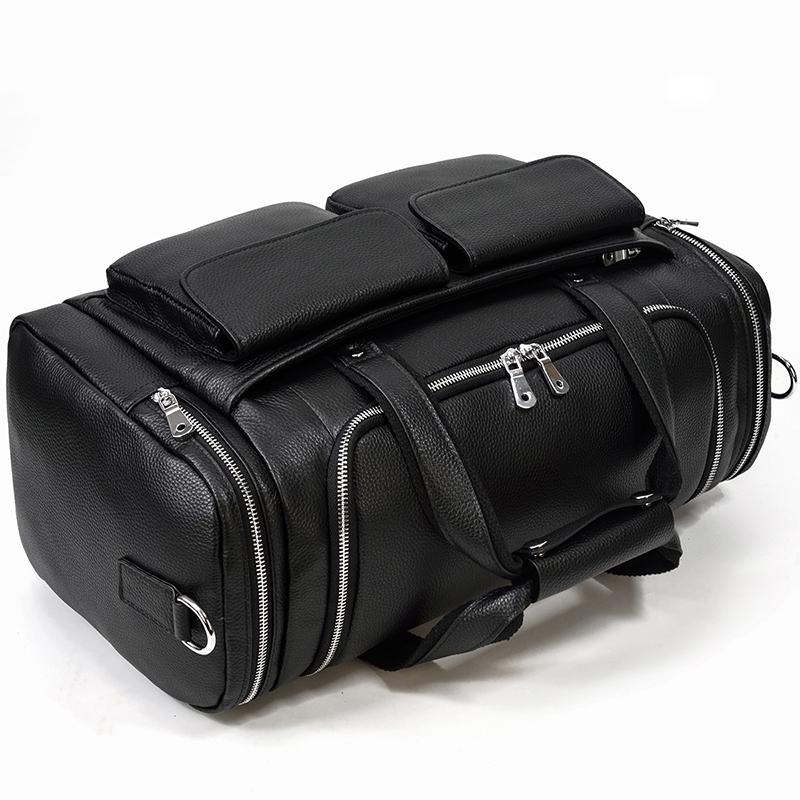 Carl - Black Leather Travel Tote