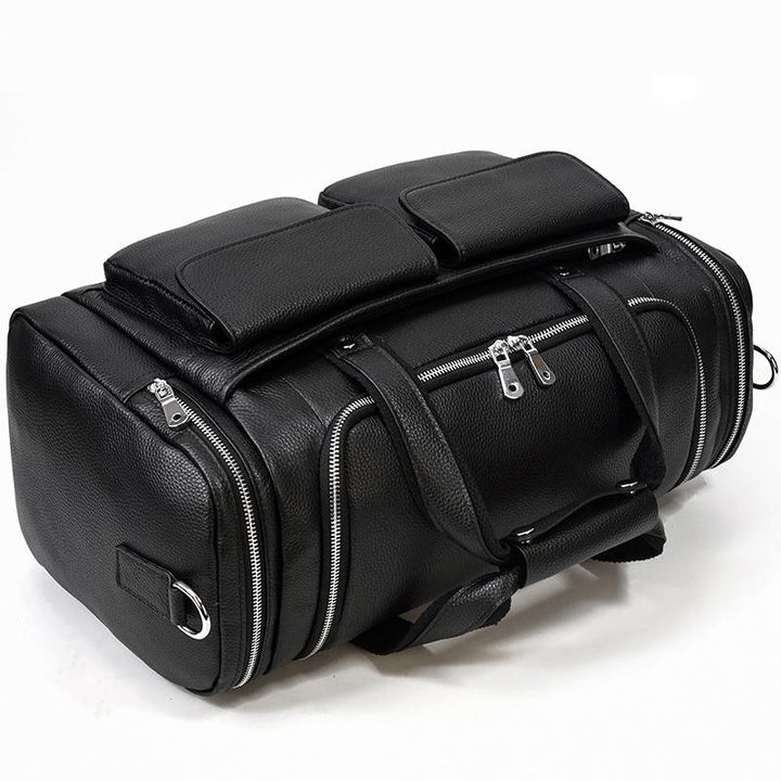 Carl - Black Leather Travel Tote