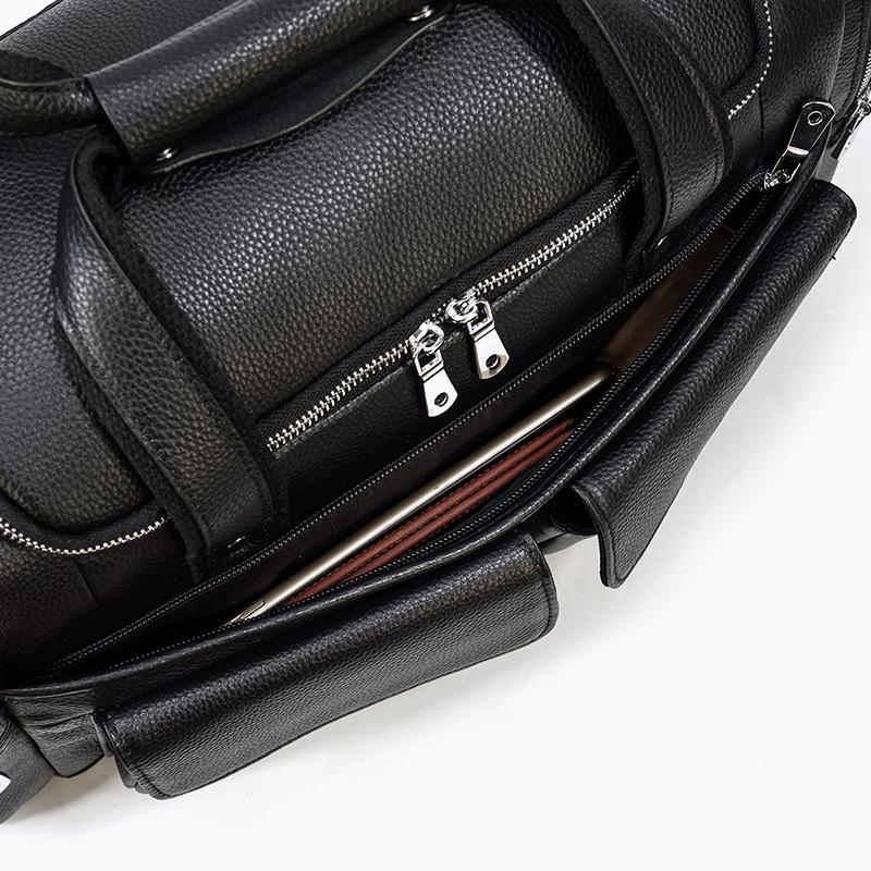 Carl - Black Leather Travel Tote