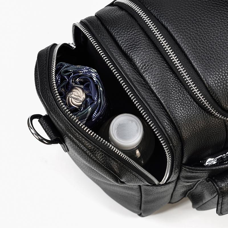 Carl - Black Leather Travel Tote