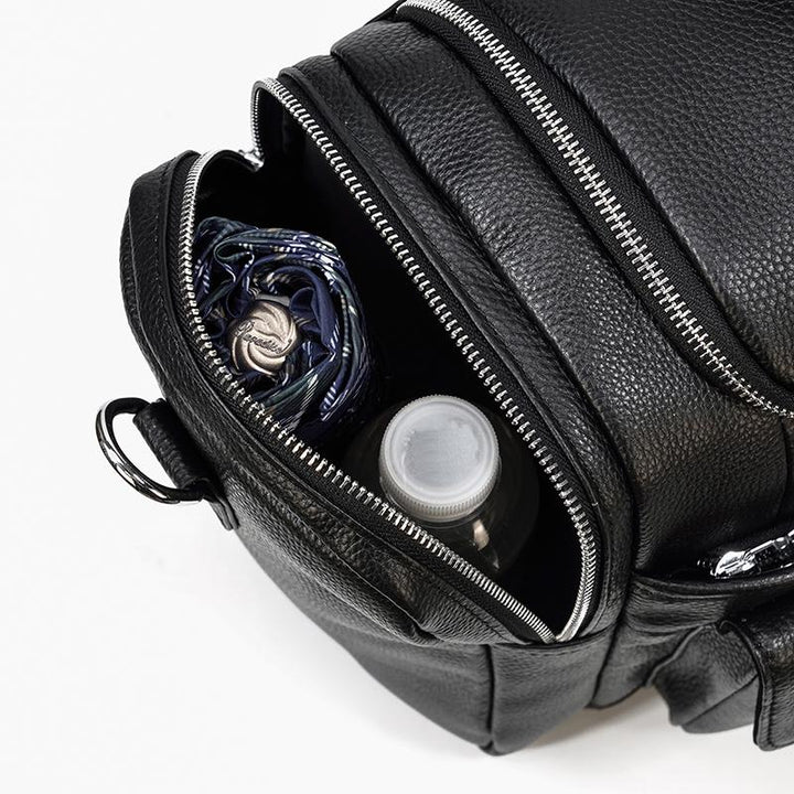 Carl - Black Leather Travel Tote