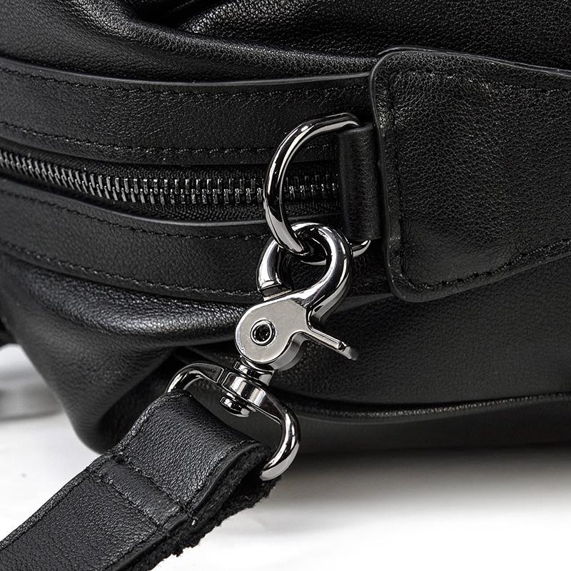 Lawrence - Black Leather Travel Bag
