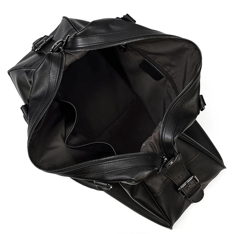 Lawrence - Black Leather Travel Bag