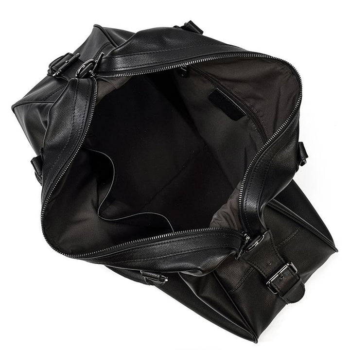 Lawrence - Black Leather Travel Bag