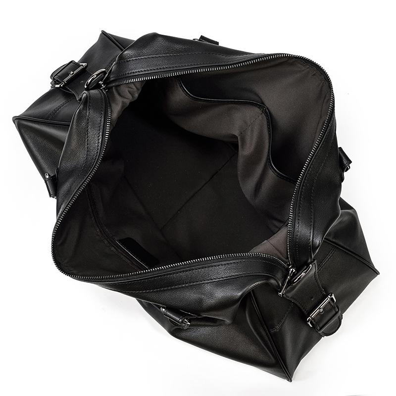 Lawrence - Black Leather Travel Bag