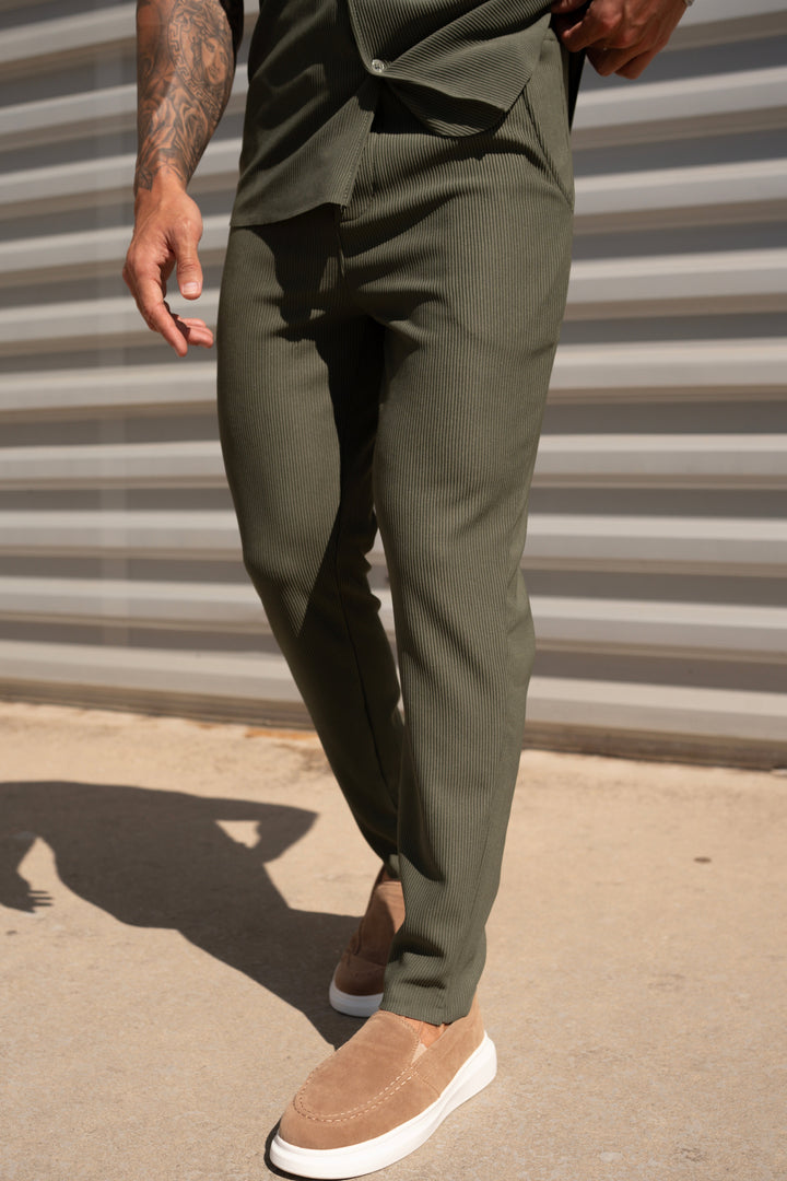 THE IBIZA SET - BLOUSE + PANTS - KHAKI