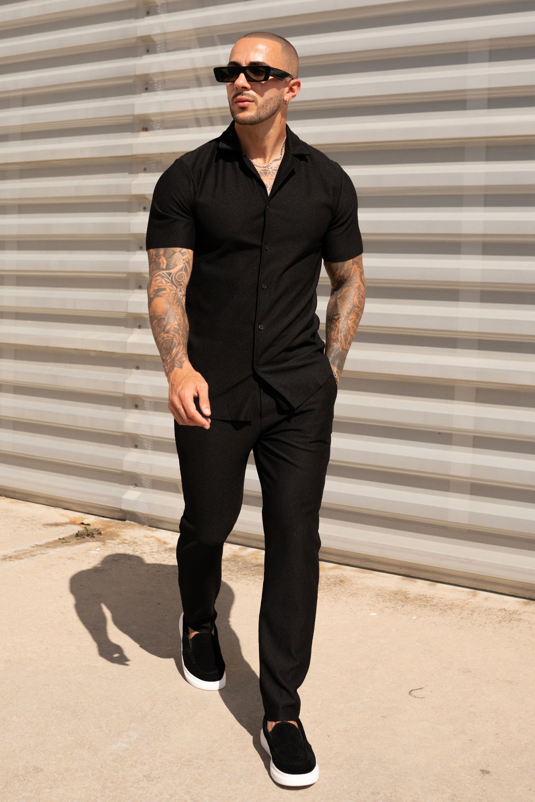 THE IBIZA SET - BLOUSE + PANTS - BLACK