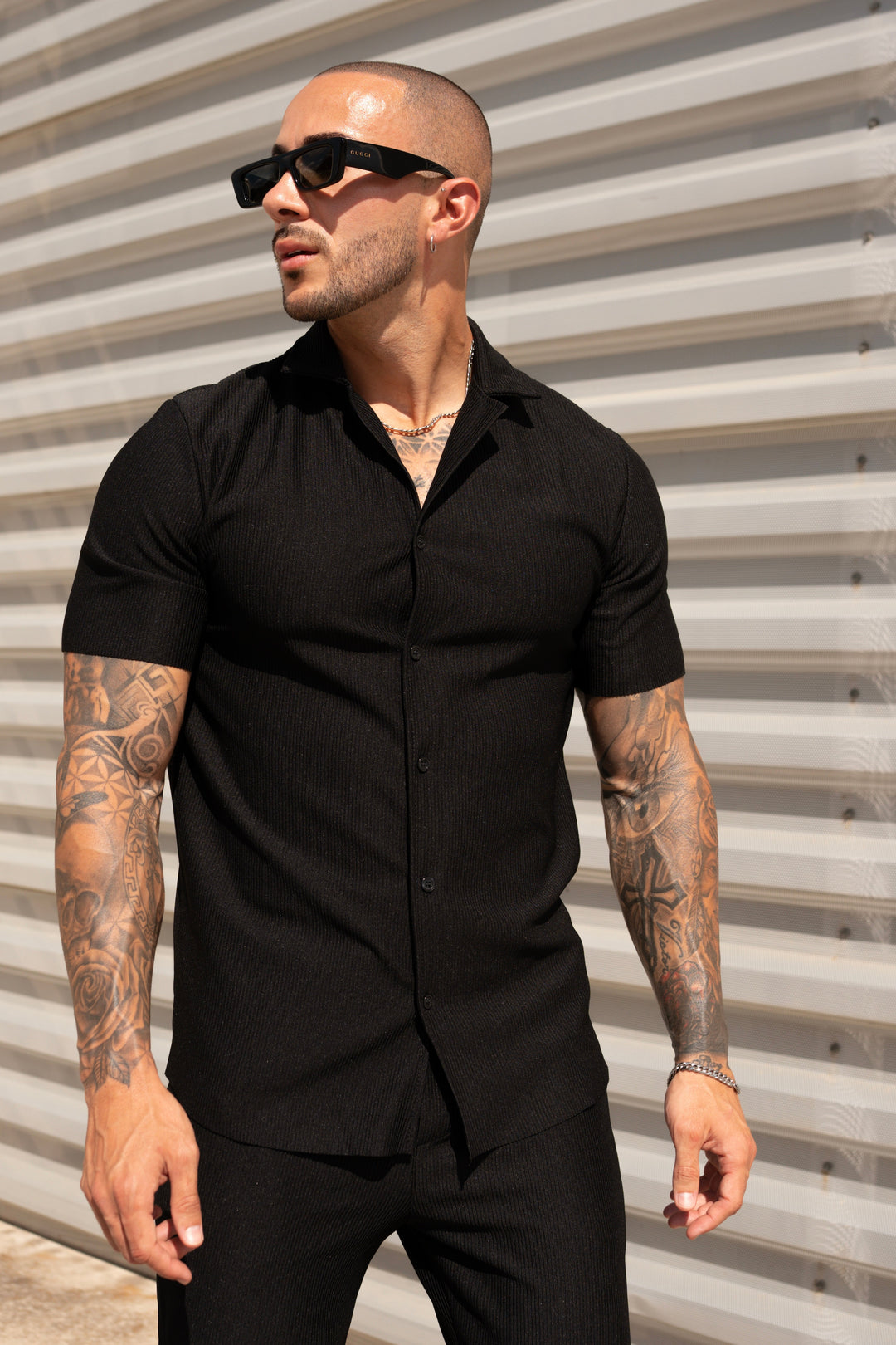 THE IBIZA SET - BLOUSE + PANTS - BLACK