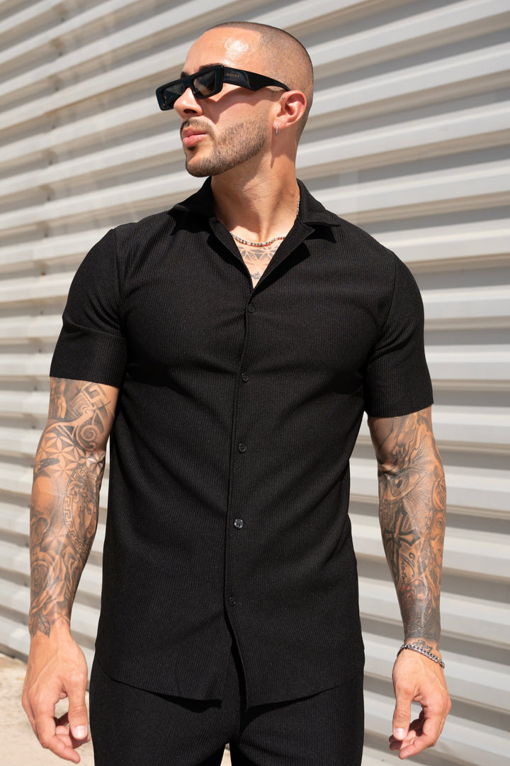 THE IBIZA SET - BLOUSE + PANTS - BLACK