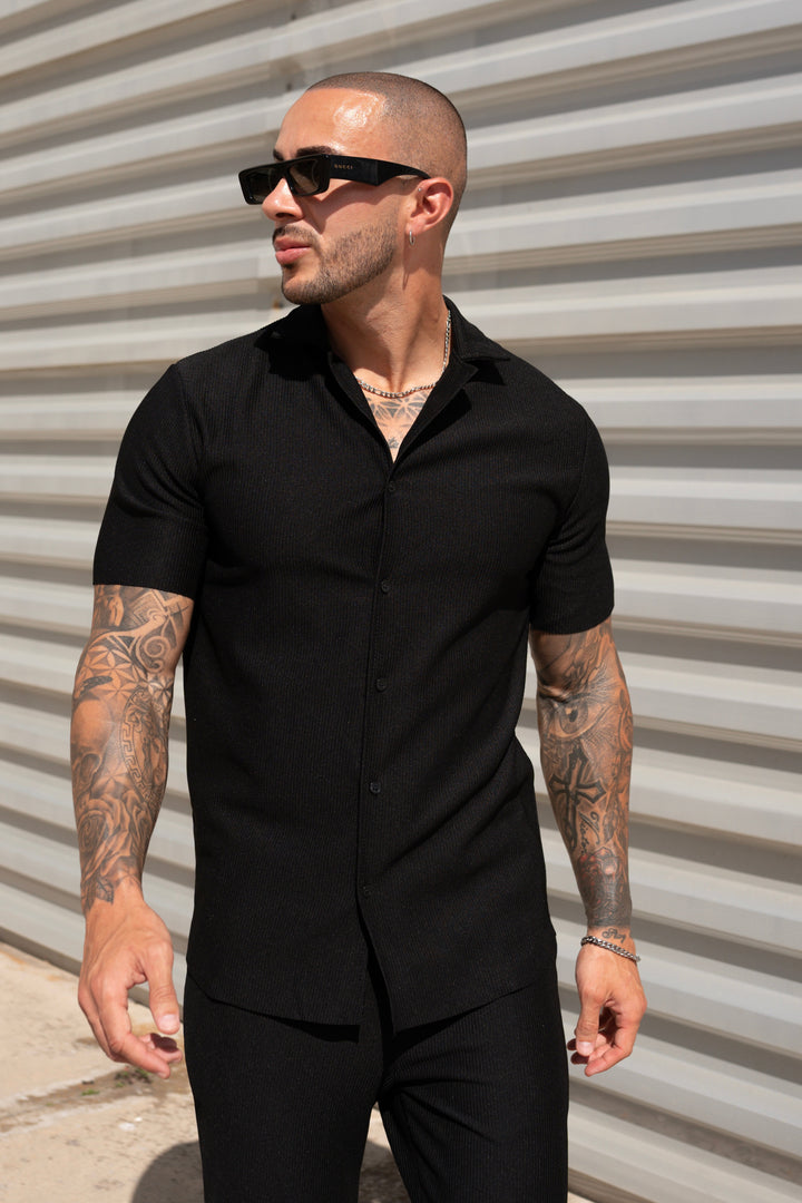 THE IBIZA SET - BLOUSE + PANTS - BLACK