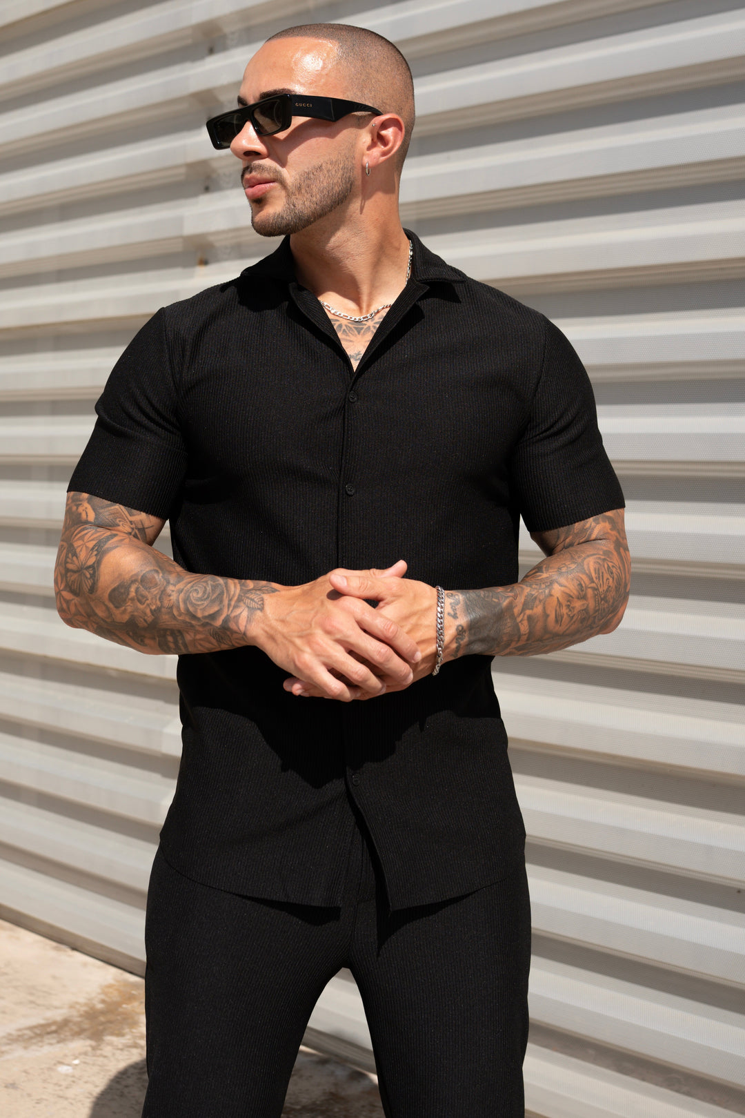 THE IBIZA SET - BLOUSE + PANTS - BLACK