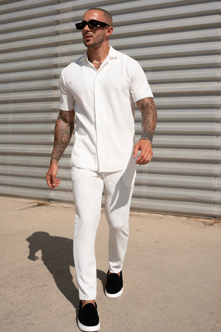 THE IBIZA SET - BLOUSE + PANTS - WHITE