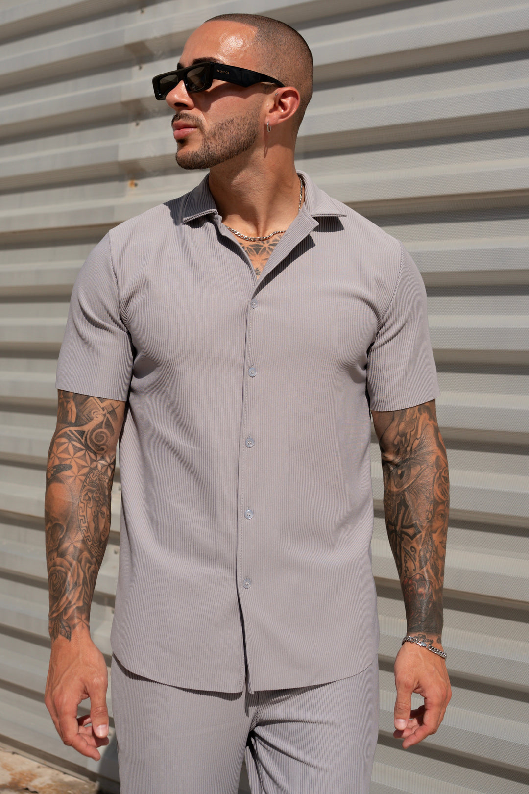 THE IBIZA SET - BLOUSE + PANTS - GRAY