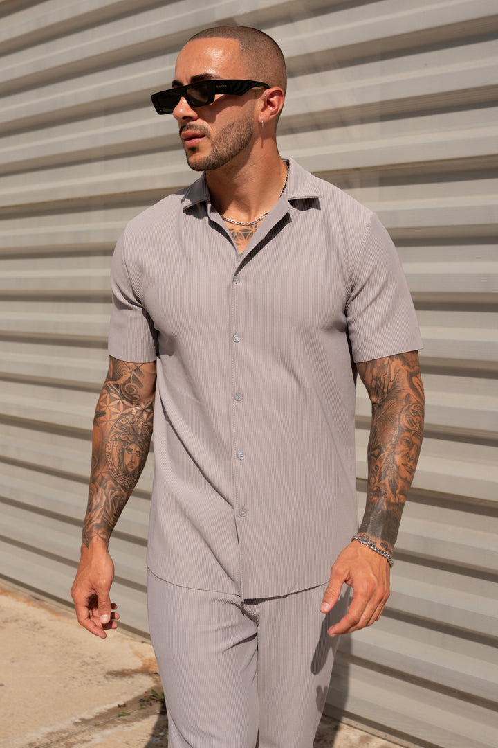 THE IBIZA SET - BLOUSE + PANTS - GRAY