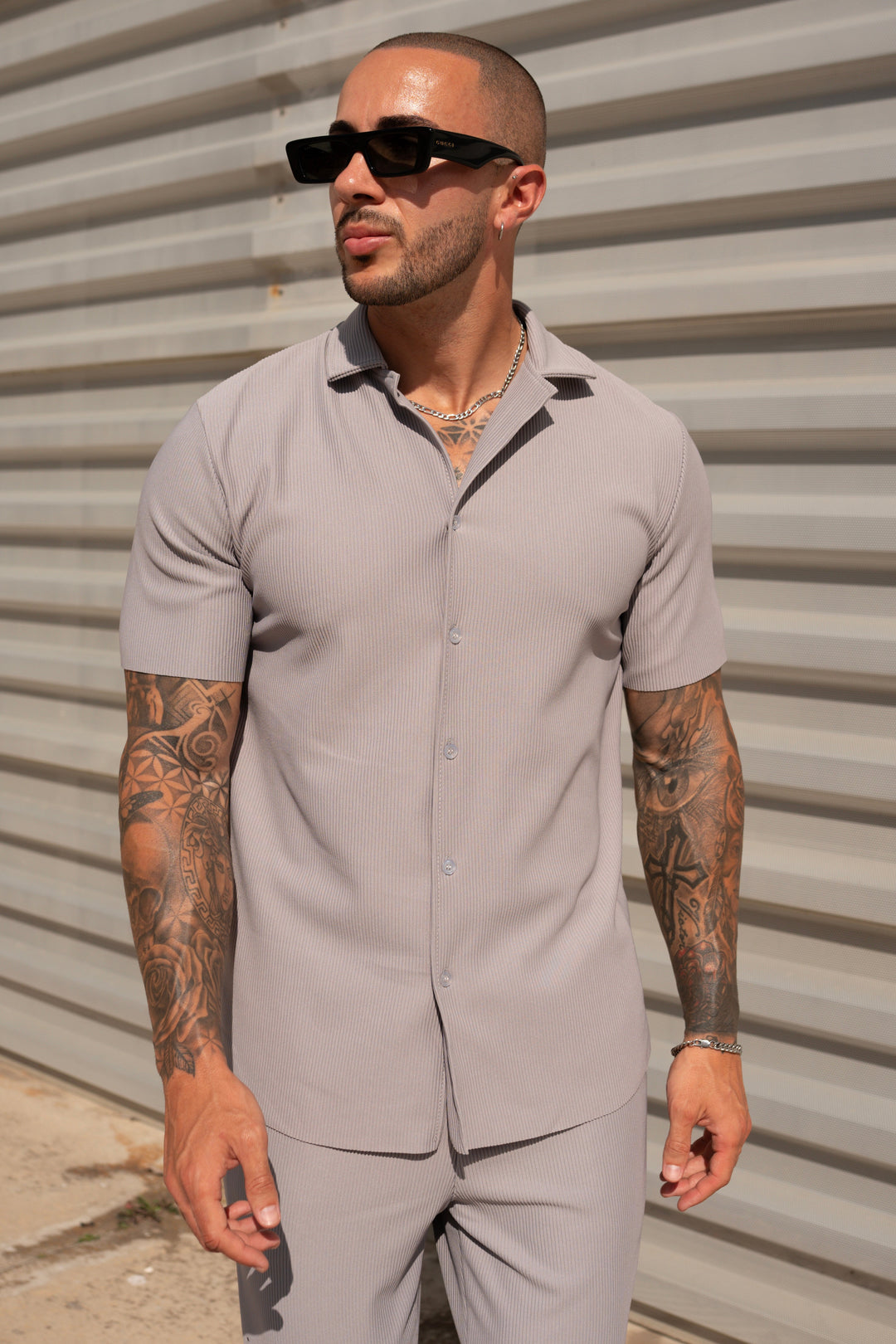 THE IBIZA SET - BLOUSE + PANTS - GRAY