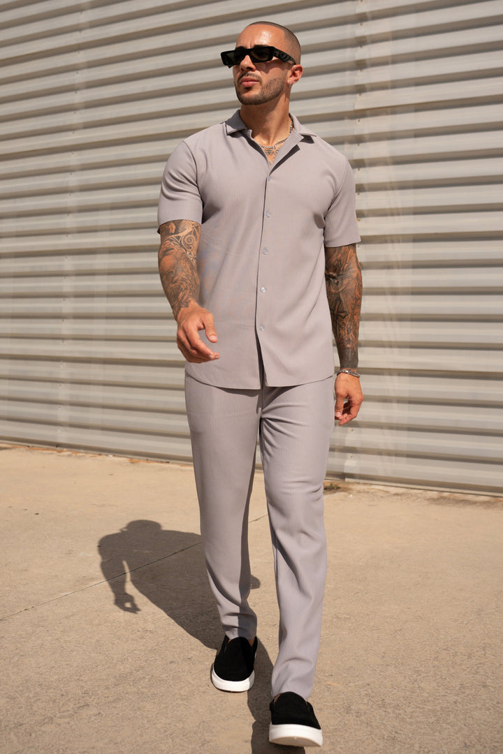 THE IBIZA SET - BLOUSE + PANTS - GRAY